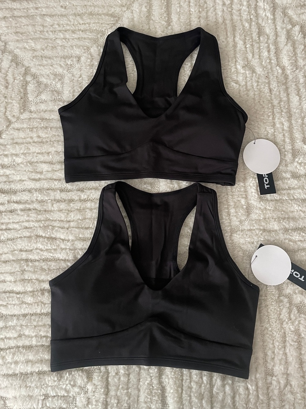 2 Black Racerback Sports Bra